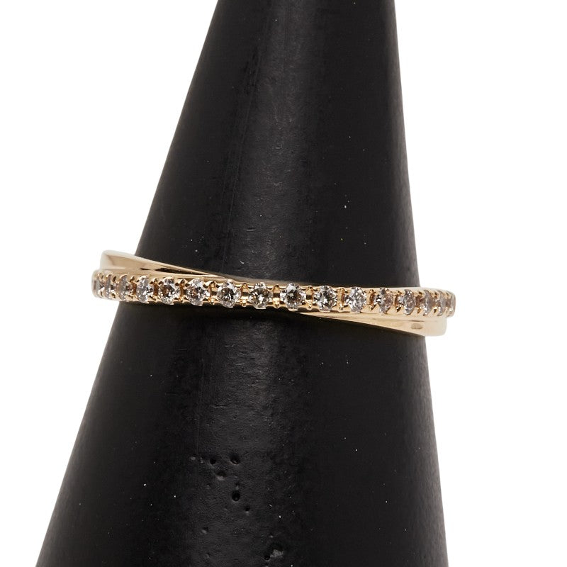 K18YG イエローゴールド ダイヤ0.14ct リング 指輪 レディース 9.5号 【中古】