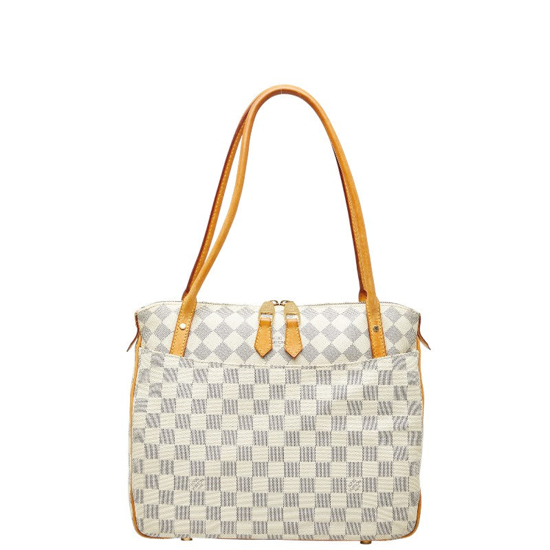 ルイ ヴィトン ダミエ アズール フィジェリPM ショルダーバッグ トートバッグ N41176 ホワイト PVC レザー レディース LOUIS VUITTON 【中古】