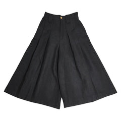 グッチ プリーツ ガウチョパンツ サイズ36 664412 ブラック ウール ツイード レディース GUCCI 【中古】