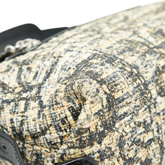 シャネル アイコンプリント クローバー ワンショルダーバッグ ハンドバッグ ベージュ ブラック ツイード レザー レディース CHANEL 【中古】