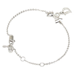 ディオール リボン モチーフ ラインストーン ブレスレット シルバー メタル レディース Dior 【中古】