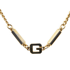 ジバンシー Gマーク ネックレス ゴールド ブラック メッキ レディース Givenchy 【中古】