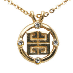 ジバンシー Gロゴ ラインストーン ネックレス ゴールド メッキ レディース Givenchy 【中古】