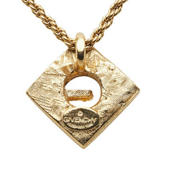 ジバンシー Gロゴ ラインストーン ネックレス ゴールド ブラック メッキ レディース Givenchy 【中古】