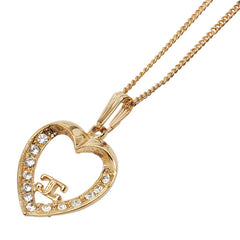 ジバンシー ハート モチーフ ラインストーン ネックレス ゴールド メッキ レディース Givenchy 【中古】