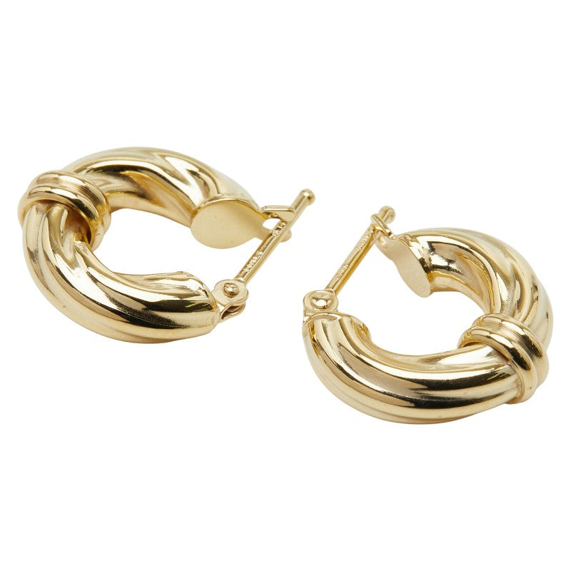 K14YG イエローゴールド フープ ピアス レディース 【中古】