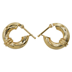 K14YG イエローゴールド フープ ピアス レディース 【中古】