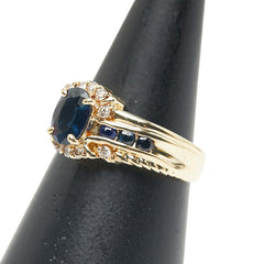 K18YG イエローゴールド サファイア1.15ct ダイヤ0.17ct リング 指輪 レディース 12号 【中古】