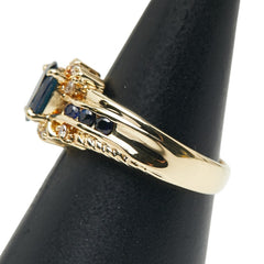 K18YG イエローゴールド サファイア1.15ct ダイヤ0.17ct リング 指輪 レディース 12号 【中古】