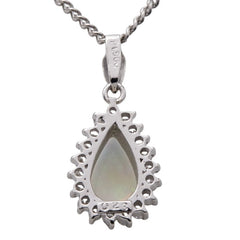 Pt900 プラチナ Pt850 プラチナ オパール ダイヤ0.23ct ペンダントネックレス レディース 【中古】