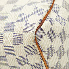 ルイ ヴィトン ダミエ アズール スピーディ25 ハンドバッグ ミニボストンバッグ N41371 ホワイト PVC レザー レディース LOUIS VUITTON 【中古】