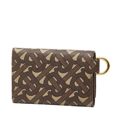 バーバリー TBモノグラム 三つ折り財布 ブラウン マルチカラー PVC レザー レディース BURBERRY 【中古】
