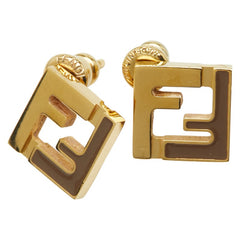 フェンディ フォーエバー ピアス ゴールド ブラウン メッキ レディース FENDI 【中古】