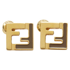 フェンディ フォーエバー ピアス ゴールド ブラウン メッキ レディース FENDI 【中古】
