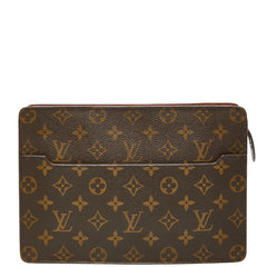 ルイ ヴィトン モノグラム ポシェット オム クラッチバッグ セカンドバッグ M51795 ブラウン PVC レディース LOUIS VUITTON 【中古】