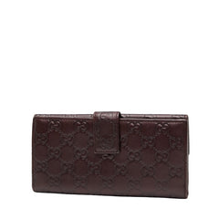 グッチ グッチシマ Wホック 長財布 112715 ブラウン系 レザー レディース GUCCI 【中古】