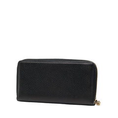 グッチ インターロッキングG ソーホー ラウンドファスナー 長財布 308004 ネイビー レザー レディース GUCCI 【中古】
