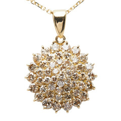 K18YG イエローゴールド ダイヤ2.00ct ペンダントネックレス レディース 【中古】