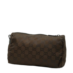 グッチ GGナイロン ポーチ コスメポーチ 小物入れ 224091 ブラウン ナイロン レディース GUCCI 【中古】