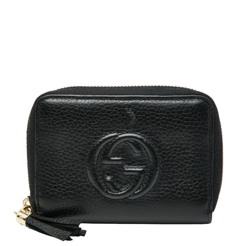 グッチ ソーホー インターロッキングG ラウンドファスナー コインケース 598209 ブラック レザー レディース GUCCI 【中古】