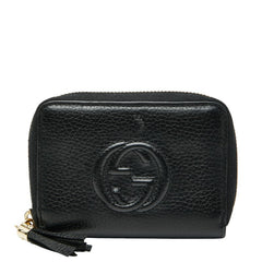 グッチ ソーホー インターロッキングG ラウンドファスナー コインケース 598209 ブラック レザー レディース GUCCI 【中古】