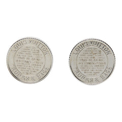 ルイ ヴィトン ブトン ドゥ マンシェット メダリオン カフス カフリンクス M63673 シルバー メタル PVC メンズ LOUIS VUITTON 【中古】