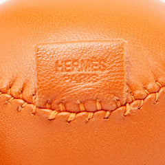 エルメス 2007年 檜町公園店オープン記念 ノベルティ ボール オレンジ レザー メンズ HERMES 【中古】