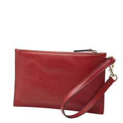 ヴァレンティノ ポーチ 小物入れ レッド レザー レディース VALENTINO 【中古】