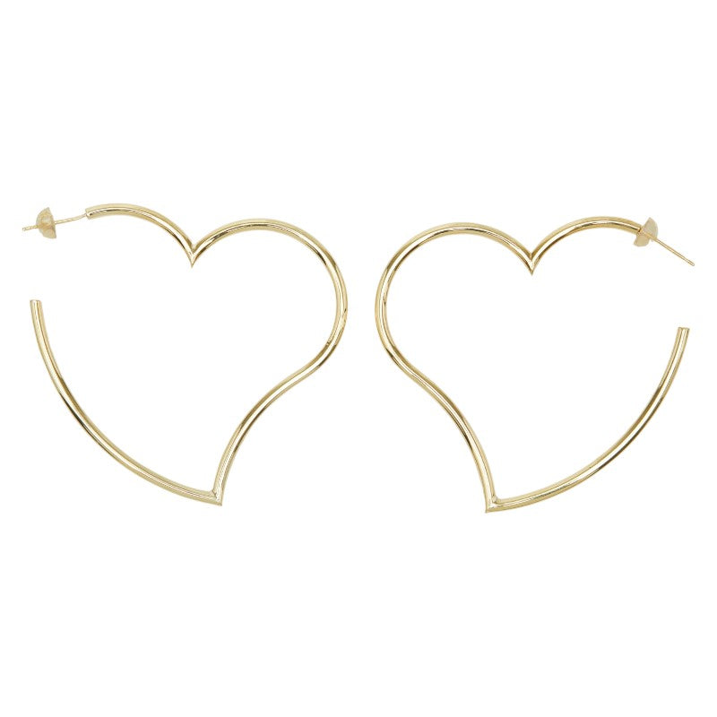 K18YG イエローゴールド ハートモチーフ スタッドピアス レディース 【中古】