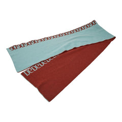 ドルチェアンドガッバーナ ロゴ マフラー ライトブルー ブラウン ウール アクリル レディース DOLCE&GABBANA 【中古】