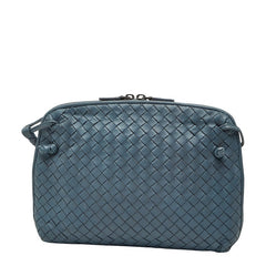 ボッテガヴェネタ イントレチャート ショルダーバッグ ブルー レザー レディース BOTTEGAVENETA 【中古】