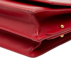 サンローラン ゾエ チェーンショルダーバッグ 513667 レッド レザー レディース SAINT LAURENT 【中古】