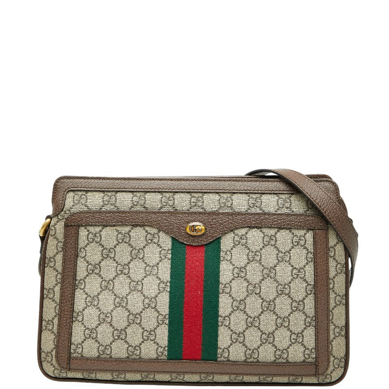 グッチ GGスプリーム シェリーライン 斜め掛け ショルダーバッグ 523534 ベージュ マルチカラー PVC レザー レディース GUCCI 【中古】