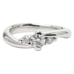 K18WG ホワイトゴールド ダイヤ0.24ct ダイヤ0.09ct リング 指輪 レディース 6号 【中古】