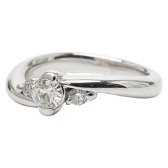 K18WG ホワイトゴールド ダイヤ0.24ct ダイヤ0.09ct リング 指輪 レディース 6号 【中古】