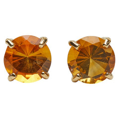 K18YG イエローゴールド シトリントパーズ3.40ct スタッドピアス ピアス レディース 【中古】