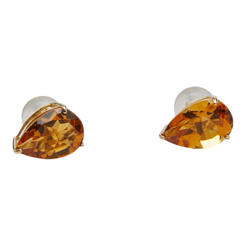 K18YG イエローゴールド シトリントパーズ2.2ct ピアス レディース 【中古】