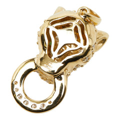 K18YG イエローゴールド ダイヤ　0.45ct グリーンガーネット0.05ct パンサーモチーフ ペンダント ネックレス レディース 【中古】