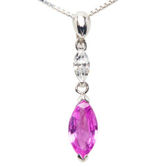 Pt900 プラチナ Pt850 プラチナ ピンクサファイア1.20ct ダイヤ0.18ct ペンダント ネックレス レディース 【中古】