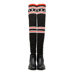 ジバンシー ストーム レインブーツ ニーハイ サイズ37 ブラック マルチカラー ラバー ファブリック レディース Givenchy 【中古】