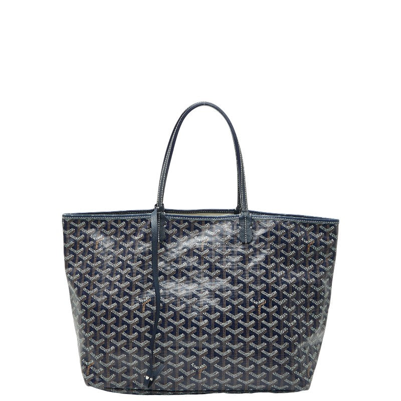 ゴヤール サンルイPM トートバッグ ショルダーバッグ ネイビー PVC レザー レディース GOYARD 【中古】