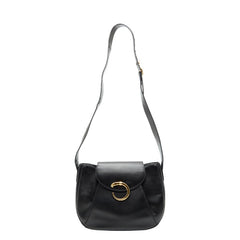 カルティエ パンテール 斜め掛け ショルダーバッグ ブラック レザー レディース CARTIER 【中古】