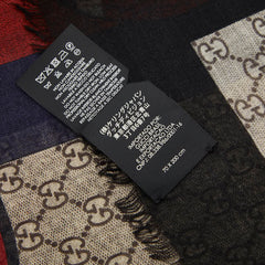 グッチ ウェブ＆スネーク プリント スカーフ 429733 ベージュ ブラック ウール レディース GUCCI 【中古】