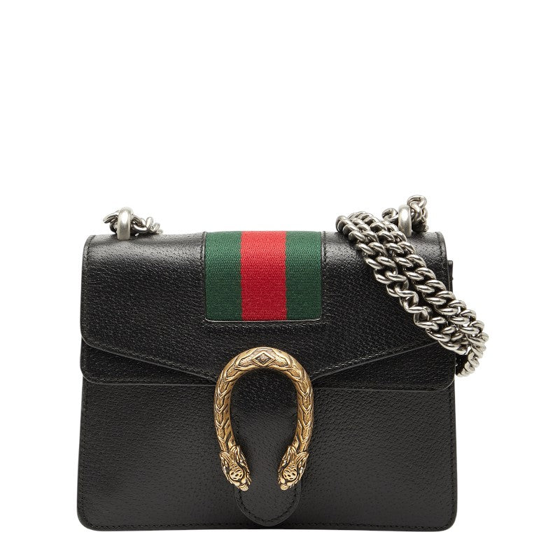 グッチ ディオニュソス ショルダーバッグ 421970 ブラック レザー レディース GUCCI 【中古】