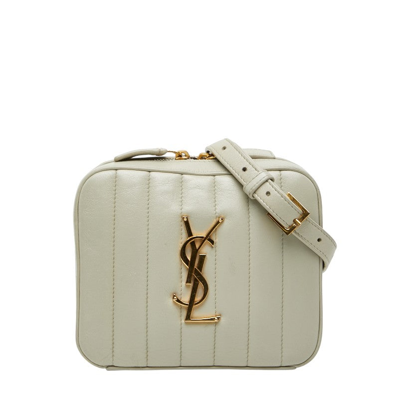 サンローラン ヴィッキー ウエストバッグ 557574 ホワイト レザー レディース SAINT LAURENT 【中古】