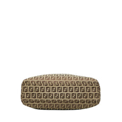 フェンディ ズッキーノ ハンドバッグ 8BH018 ベージュ ブラウン キャンバス レザー レディース FENDI 【中古】