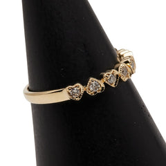 K18YG イエローゴールド ダイヤ0.18ct ハートモチーフ リング 指輪 レディース 12号 【中古】