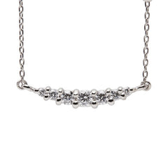 Pt900 プラチナ Pt850 プラチナ ダイヤ0.30ct ネックレス レディース 【中古】