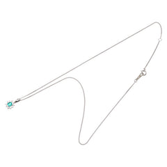 Pt900 プラチナ Pt850 プラチナ エメラルド0.19ct ダイヤ0.15ct ペンダントネックレス レディース 【中古】