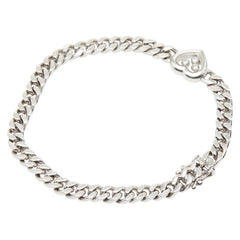 ショパール K18WG ホワイトゴールド(750刻印) ハッピーダイヤ ハート チェーン ブレスレット レディース Chopard 【中古】